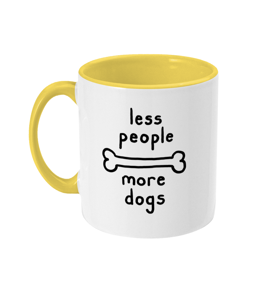 Less People More Dogs Mug | Two Tone | 5 Colours Available