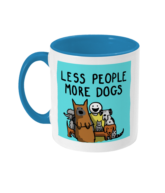 Less People More Dogs Mug | Two Tone | 3 Colours Available