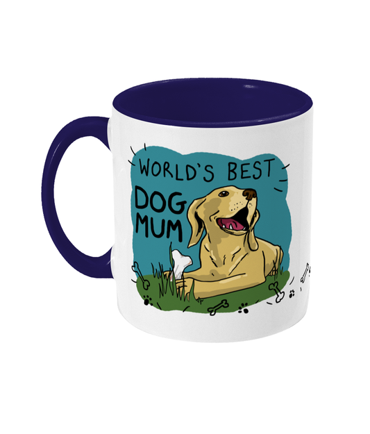 World's Best Dog Mum Mug | Two Tone | 5 Colours Available