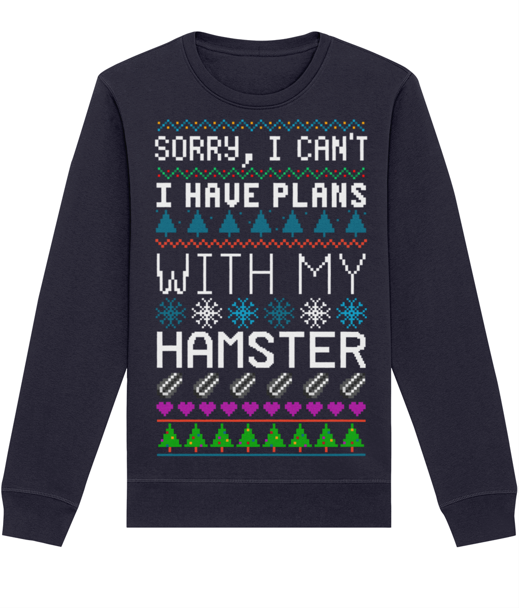 Sorry, I Can't. I Have Plans With My Hamster | Ugly Christmas Jumper | with FREE printable pet themed gift tags!