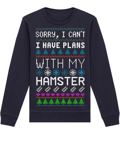 Sorry, I Can't. I Have Plans With My Hamster | Ugly Christmas Jumper | with FREE printable pet themed gift tags!