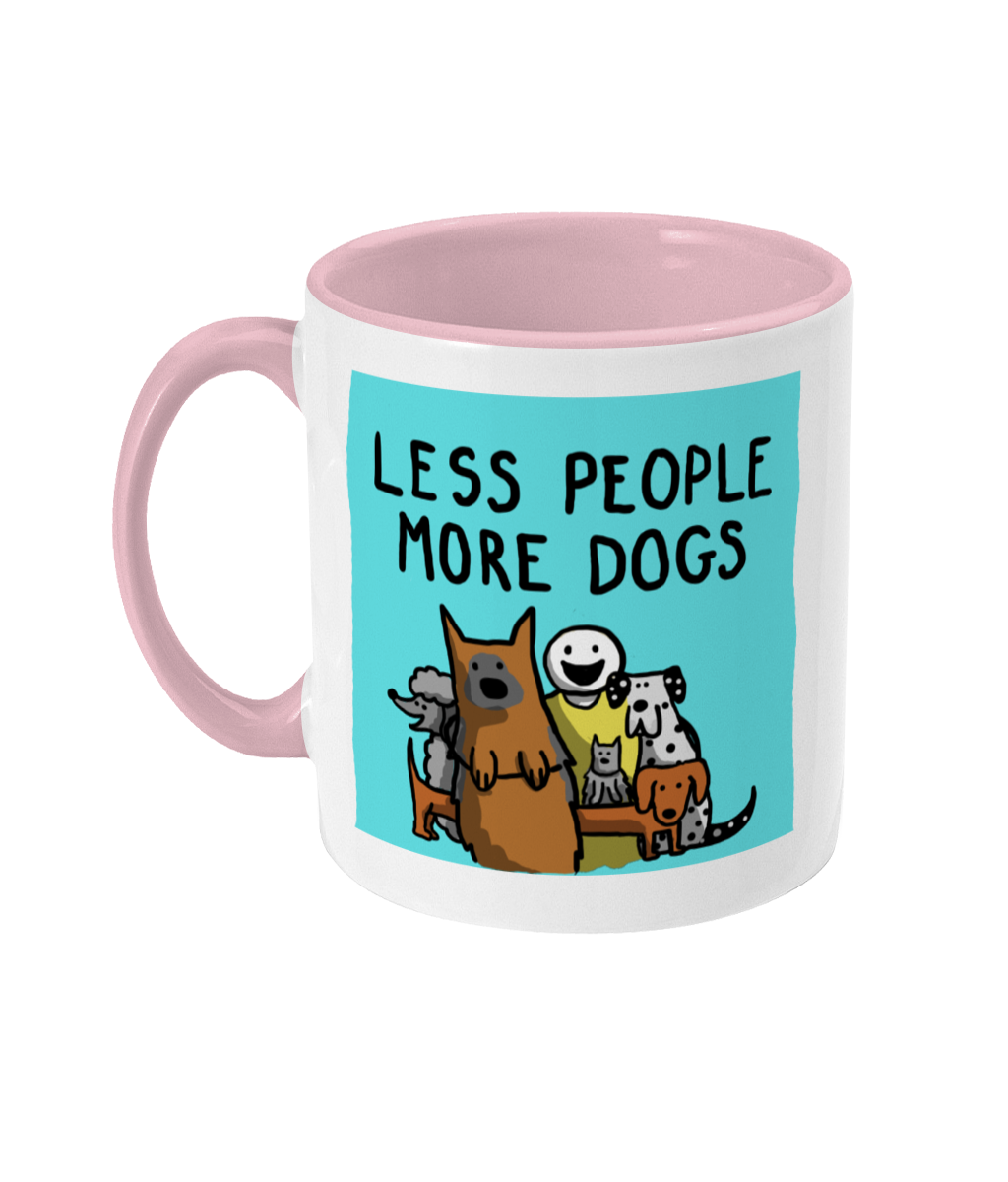 Less People More Dogs Mug | Two Tone | 3 Colours Available