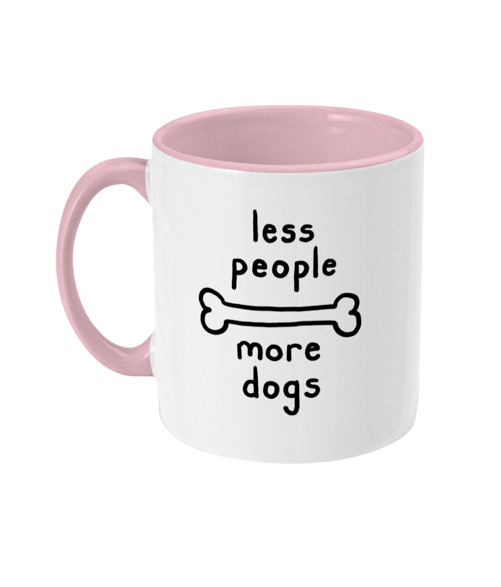 Less People More Dogs Mug | Two Tone | 5 Colours Available