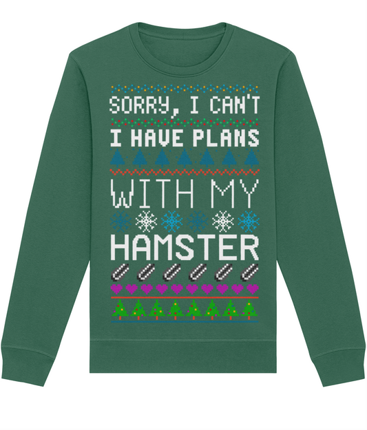 Sorry, I Can't. I Have Plans With My Hamster | Ugly Christmas Jumper | with FREE printable pet themed gift tags!