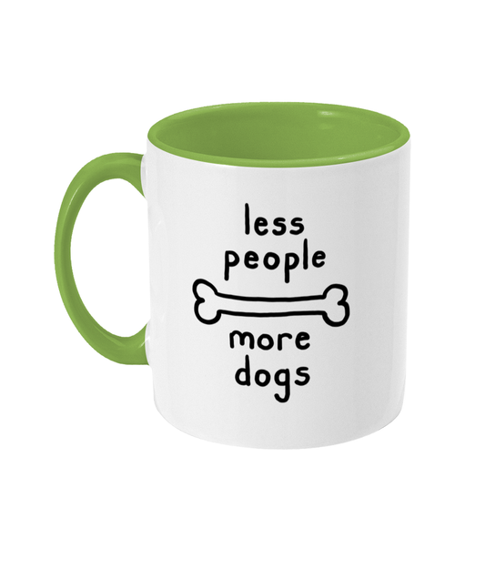 Less People More Dogs Mug | Two Tone | 5 Colours Available