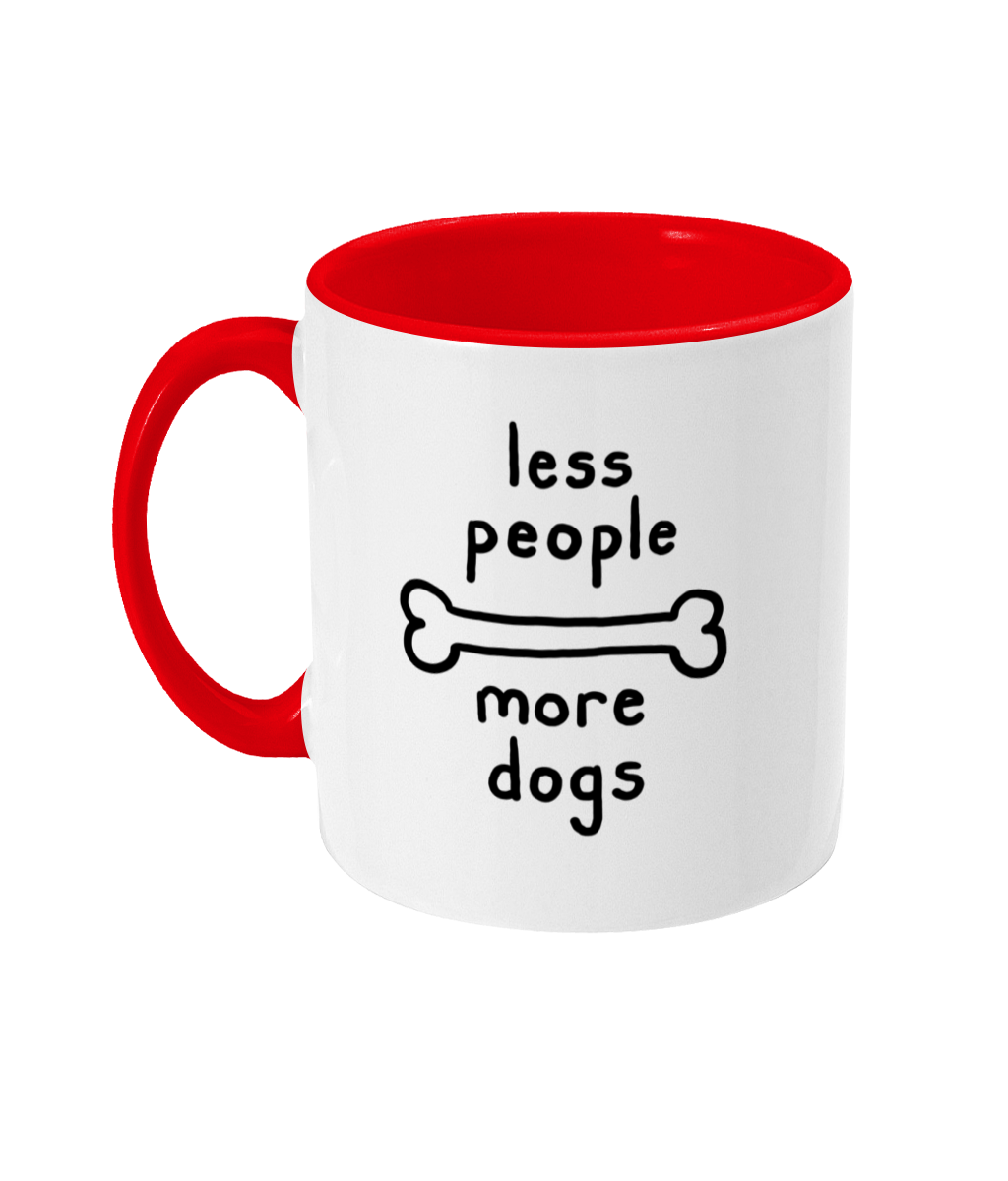 Less People More Dogs Mug | Two Tone | 5 Colours Available