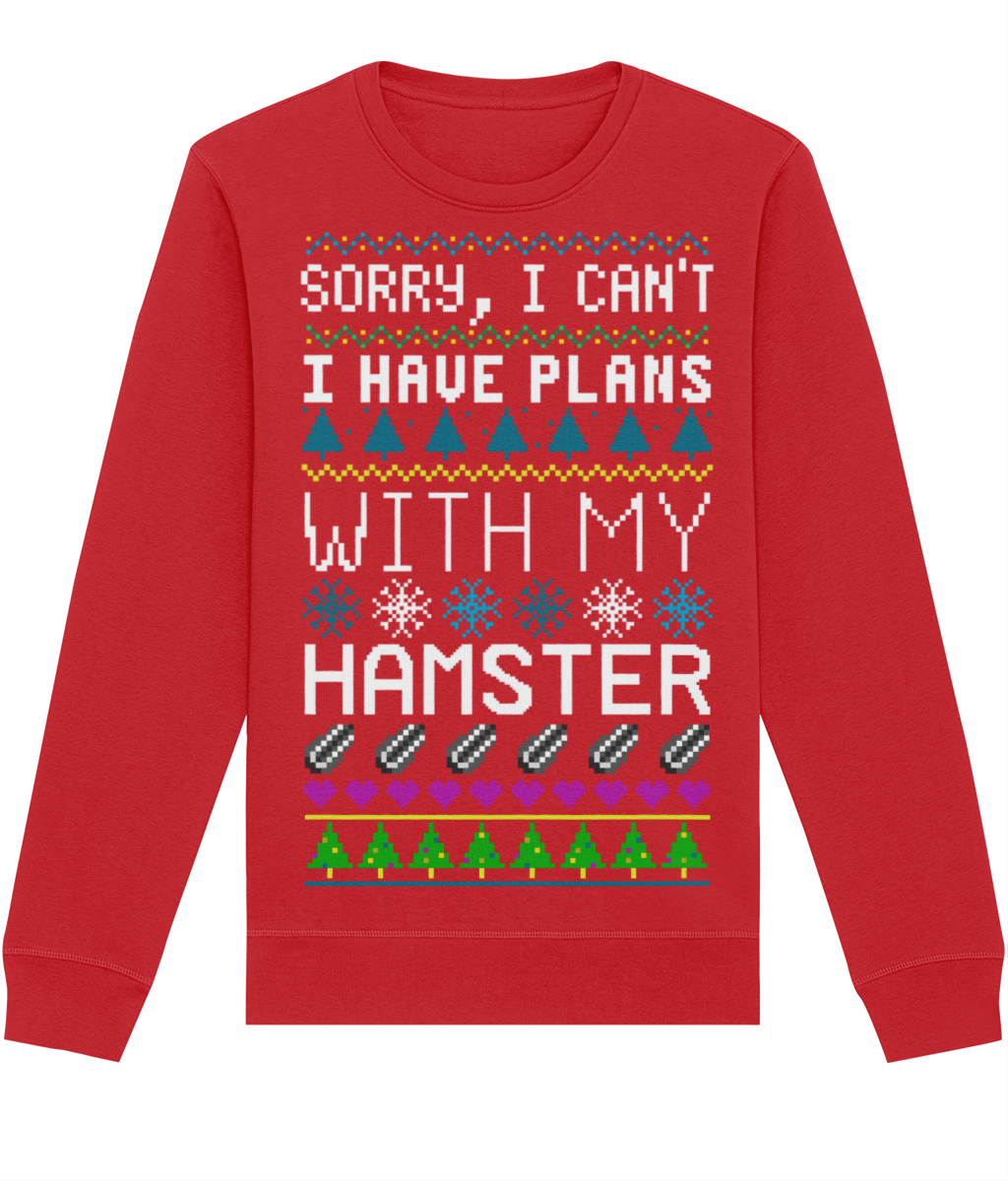 Sorry, I Can't. I Have Plans With My Hamster | Ugly Christmas Jumper | with FREE printable pet themed gift tags!