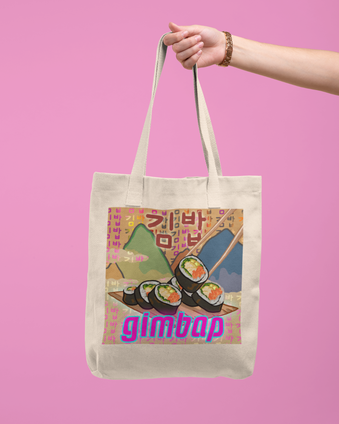 Gimbap Organic Tote Bag 김밥 | Korean Foods Collection | Kimbap | Available in 4 colours