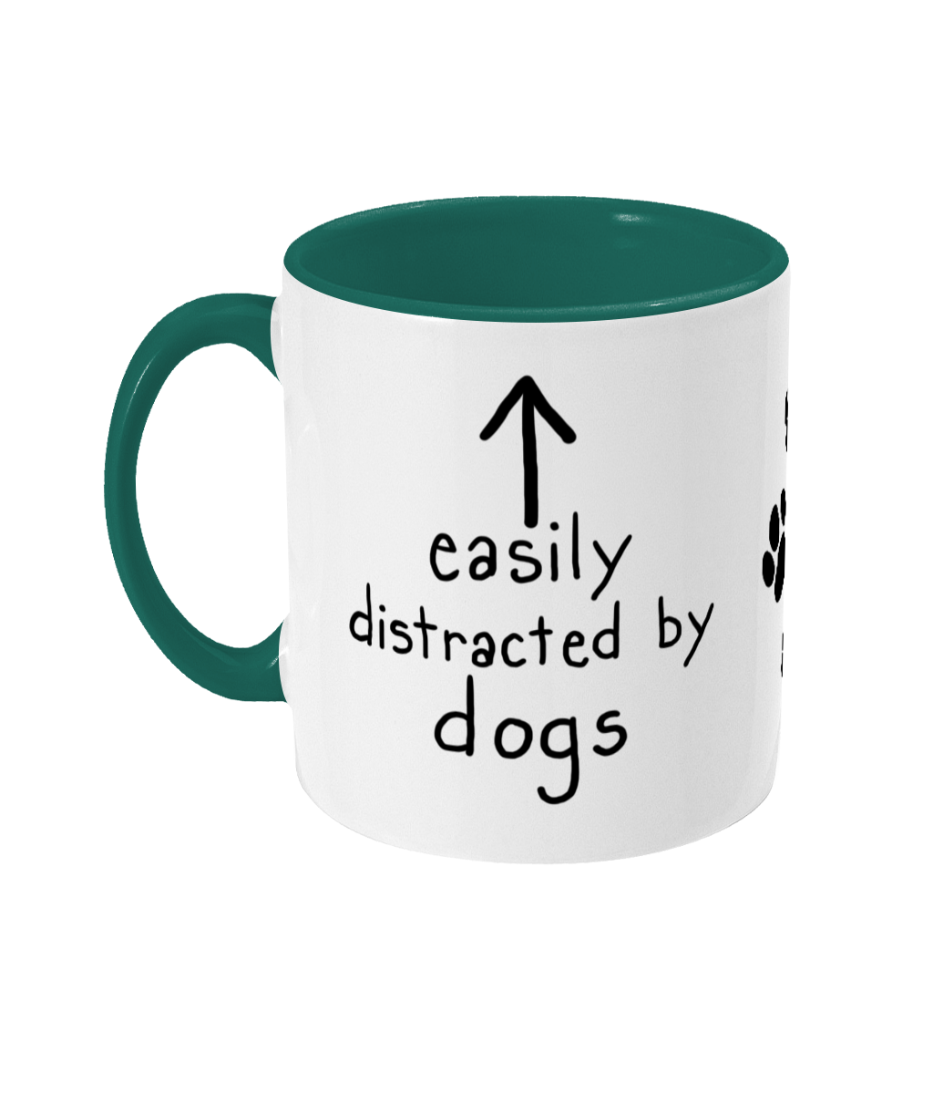 Easily Distracted by Dogs Mug | Two Tone | 5 Colours Available