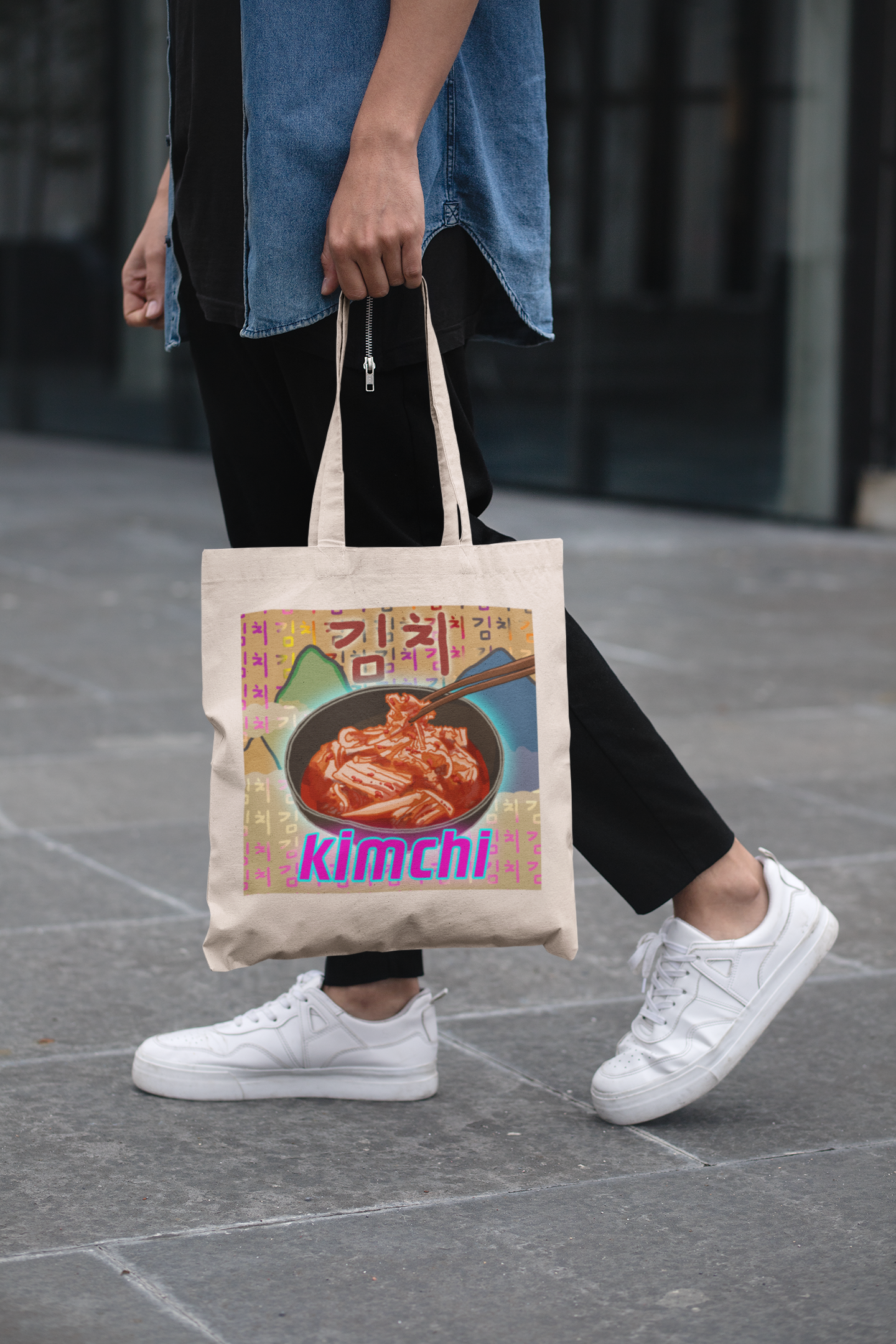 Kimchi Organic Tote Bag 김치 | Korean Foods Collection | Available in 4 colours