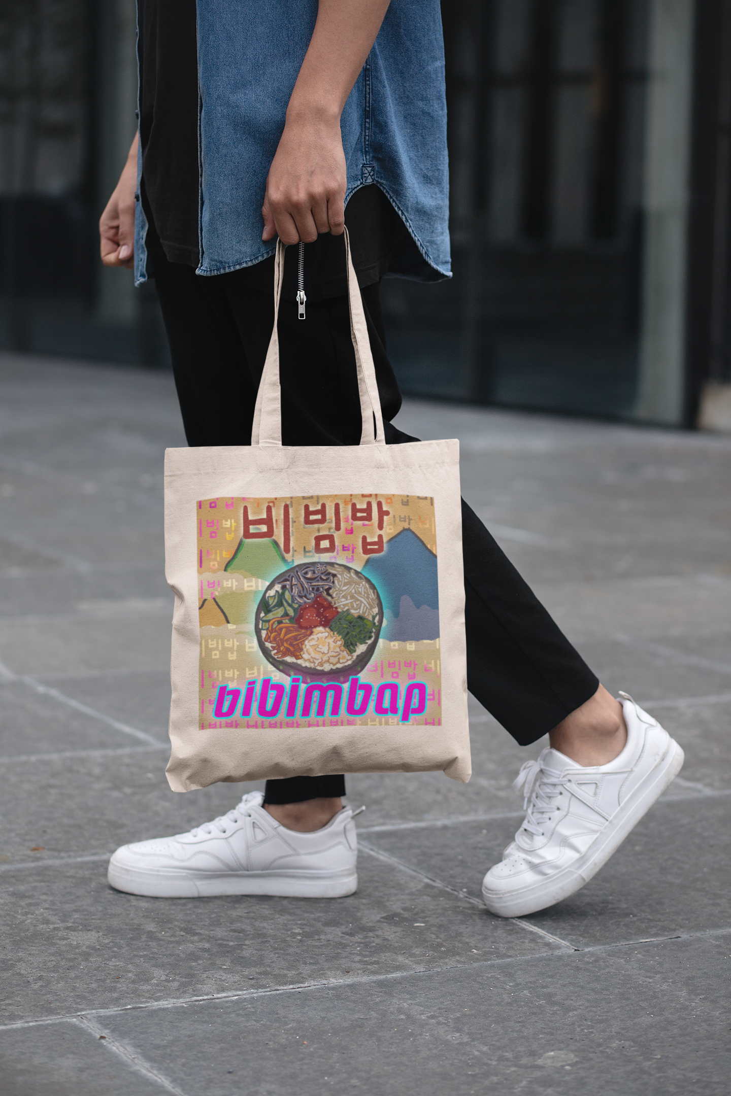 Bibimbap Organic Tote Bag 비빔밥 | Korean Foods Collection | Available in 4 colours