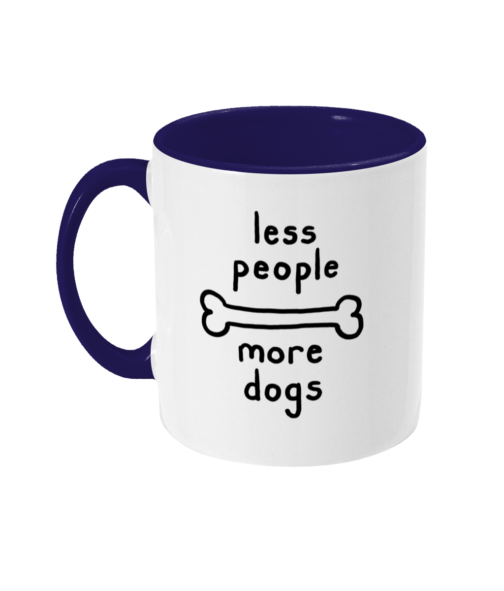 Less People More Dogs Mug | Two Tone | 5 Colours Available