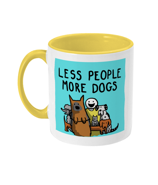 Less People More Dogs Mug | Two Tone | 3 Colours Available