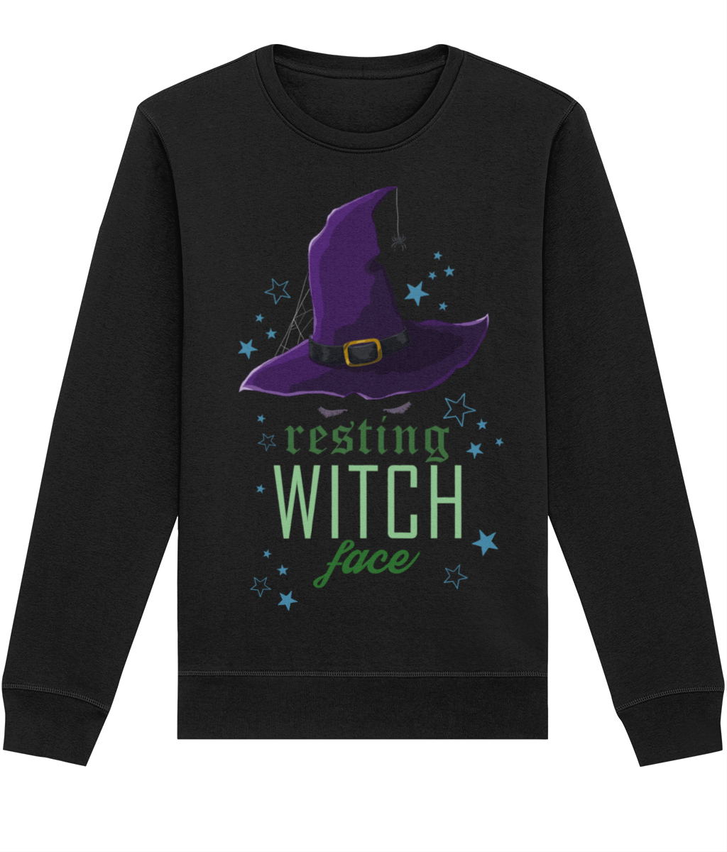 Resting Witch Face Sweater | Witch Sweatshirt | Halloween Sweater | Premium Eco friendly and Fair Wear certified sweatshirt