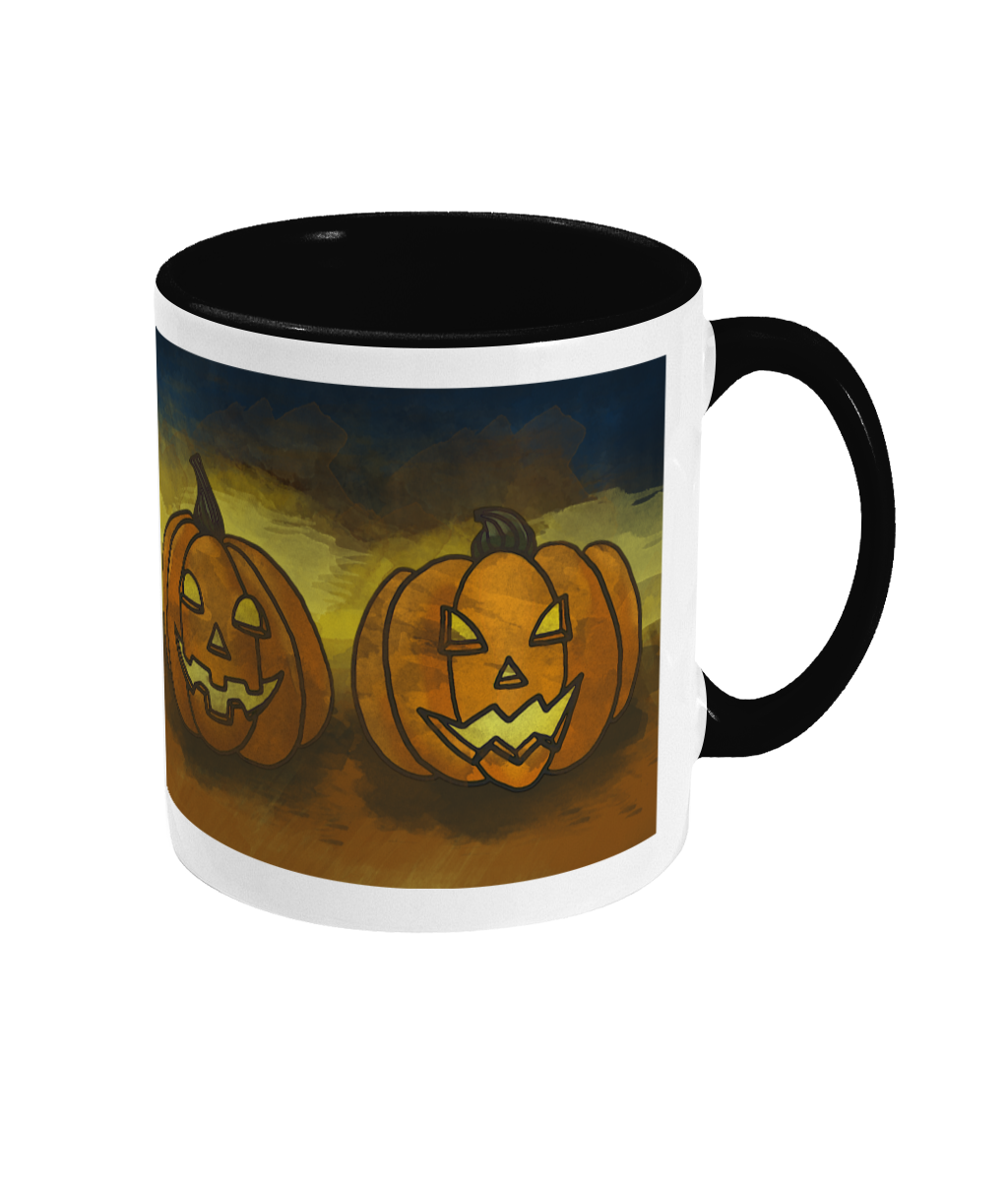 Watercolour Halloween Pumpkin Mug | Two Tone | Available in 2 colours