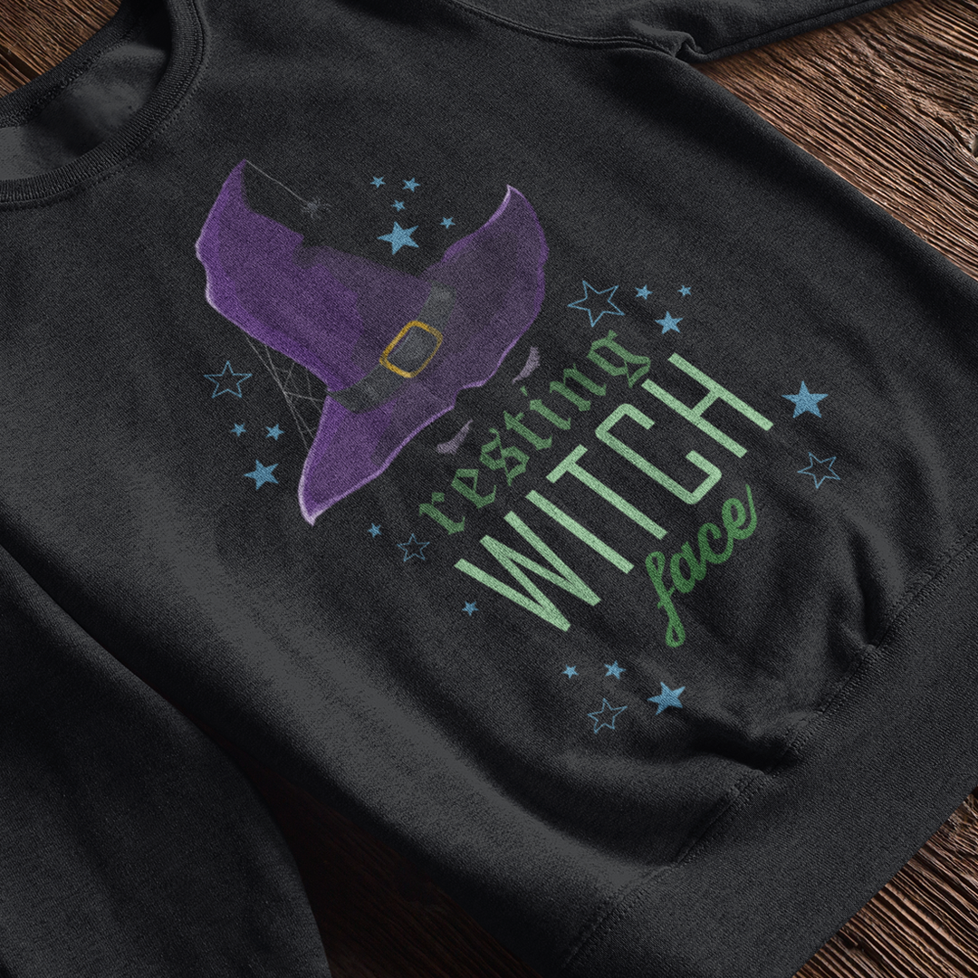 Resting Witch Face Sweater | Witch Sweatshirt | Halloween Sweater | Premium Eco friendly and Fair Wear certified sweatshirt